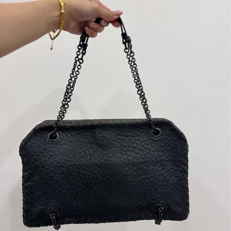 BOTTEGA VENETA Nappa Intrecciato Duo 灰黑 肩背包 手提包 側背包 斜背包-6