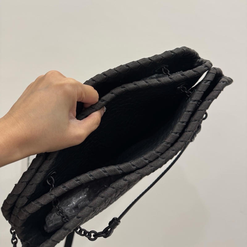 BOTTEGA VENETA Nappa Intrecciato Duo 灰黑 肩背包 手提包 側背包 斜背包-15