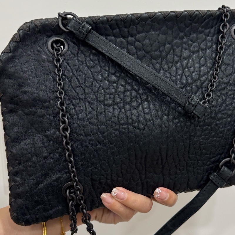 BOTTEGA VENETA Nappa Intrecciato Duo 灰黑 肩背包 手提包 側背包 斜背包-21