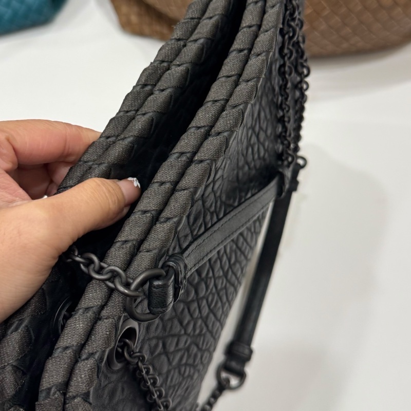 BOTTEGA VENETA Nappa Intrecciato Duo 灰黑 肩背包 手提包 側背包 斜背包-24