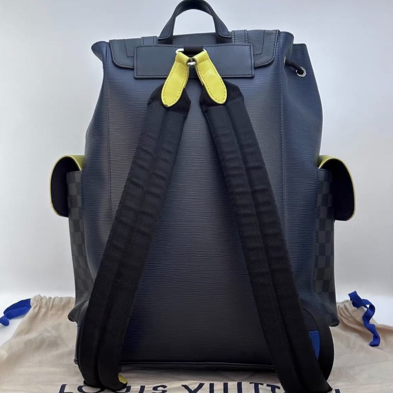 LV 拼色水波紋後背包34*43*12 98新配件塵袋-5