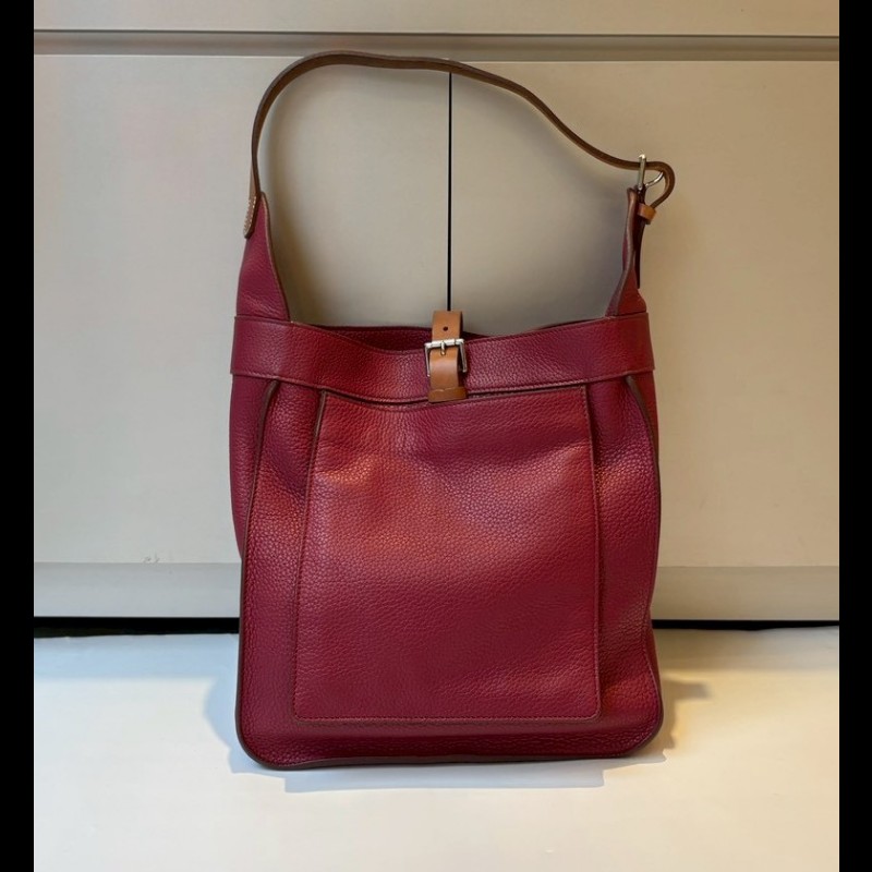 Hermes 單把紅皮革hobo包 Marwari-0