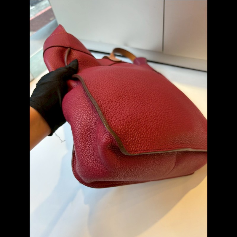 Hermes 單把紅皮革hobo包 Marwari-9