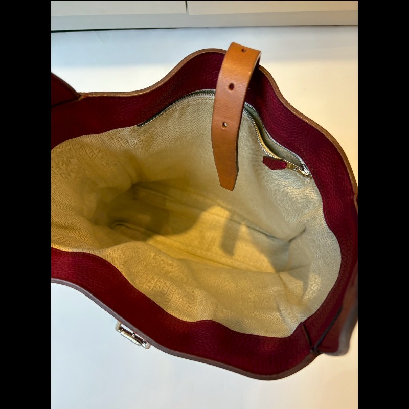 Hermes 單把紅皮革hobo包 Marwari-16