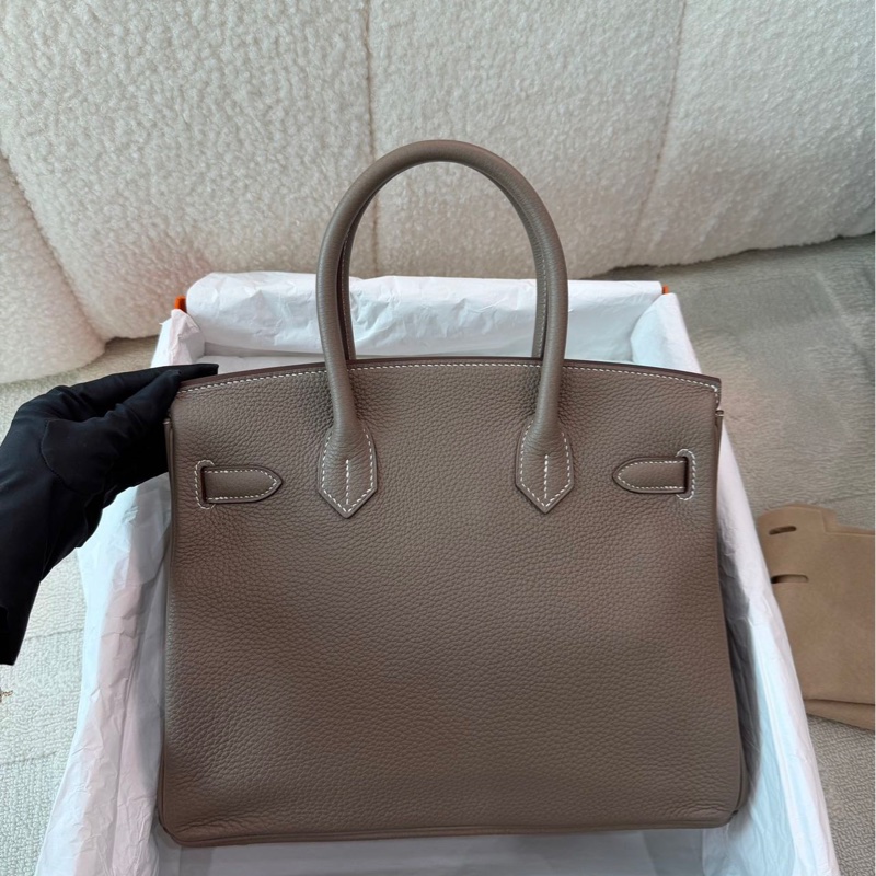 99新 愛馬仕birkin30大象灰金扣Togo皮 -1