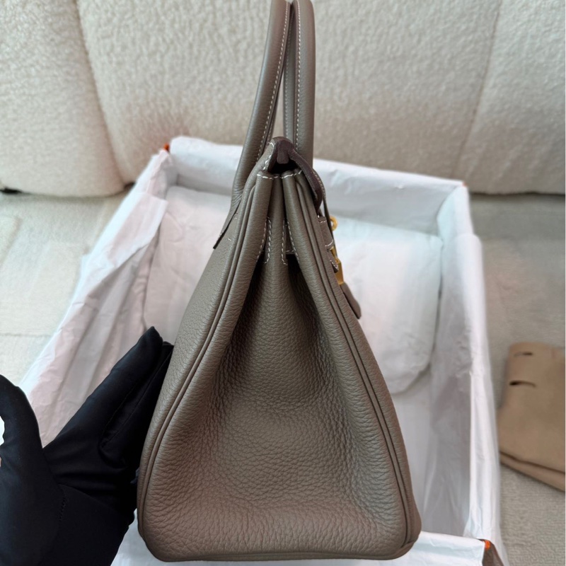 99新 愛馬仕birkin30大象灰金扣Togo皮 -2