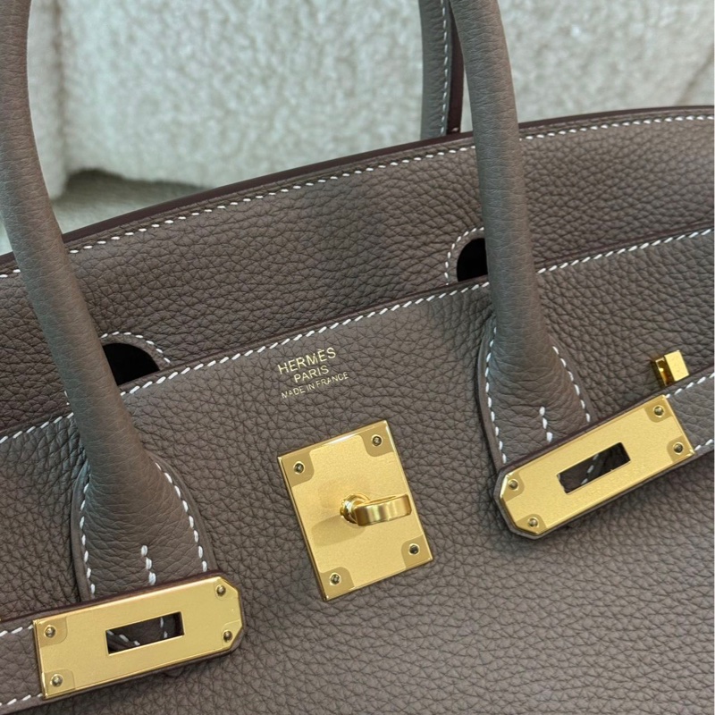 99新 愛馬仕birkin30大象灰金扣Togo皮 -3