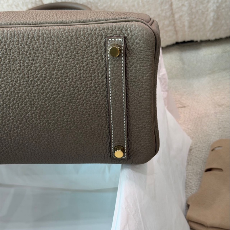 99新 愛馬仕birkin30大象灰金扣Togo皮 -5
