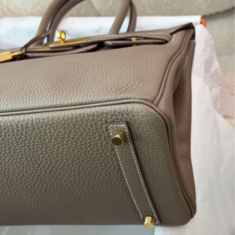 99新 愛馬仕birkin30大象灰金扣Togo皮 -12