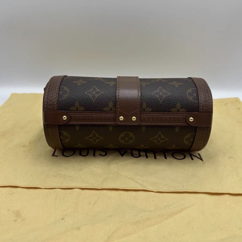 LV PAPILLONTRUNK老花圓筒肩背斜背包20*9*9 98新配件塵袋-5