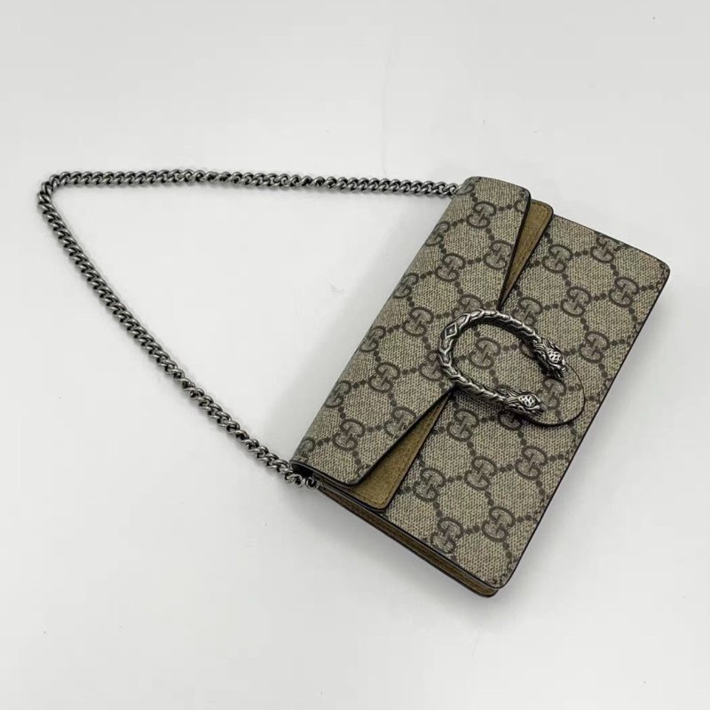 GUCCI 老花mini酒神肩背斜背鏈條包16.5*10*3 98新配件塵袋-2