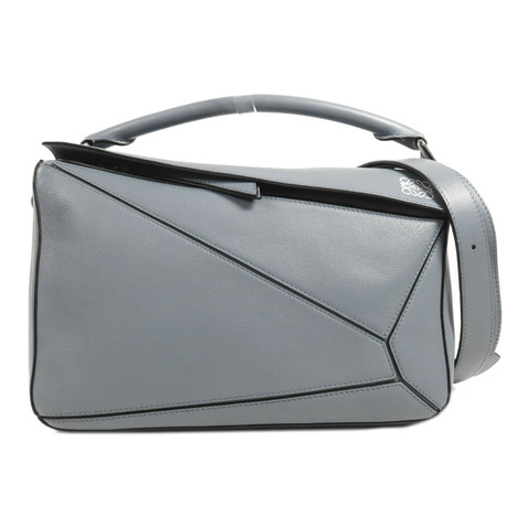 LOEWE 牛皮皮革Puzzle Medium銀扣手挽肩背兩用袋