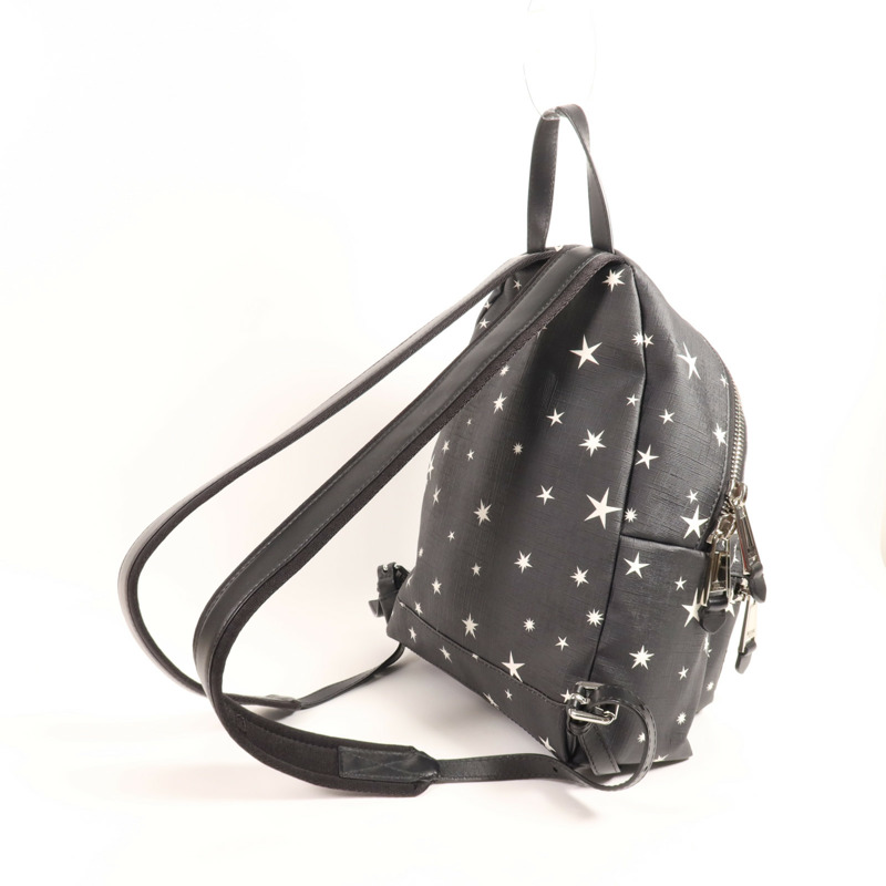 MOSCHINO 塗層帆布Backpack銀扣背包-6