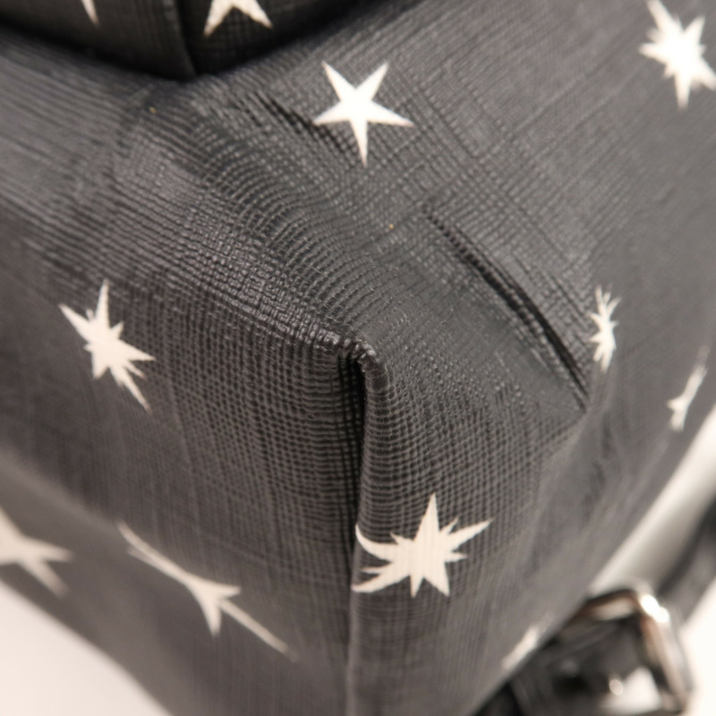 MOSCHINO 塗層帆布Backpack銀扣背包-8