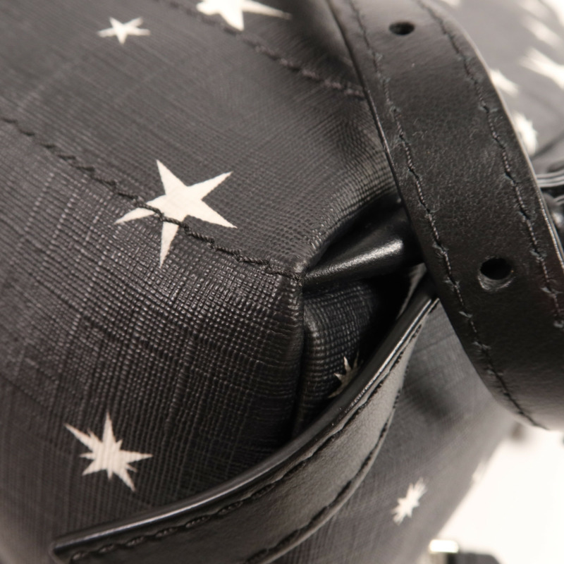 MOSCHINO 塗層帆布Backpack銀扣背包-10