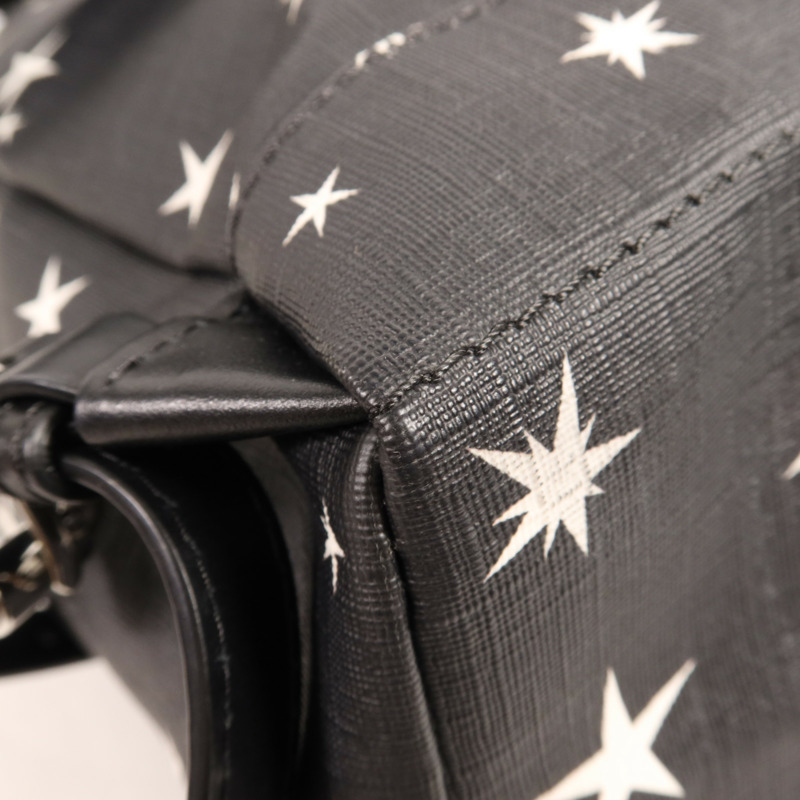 MOSCHINO 塗層帆布Backpack銀扣背包-11