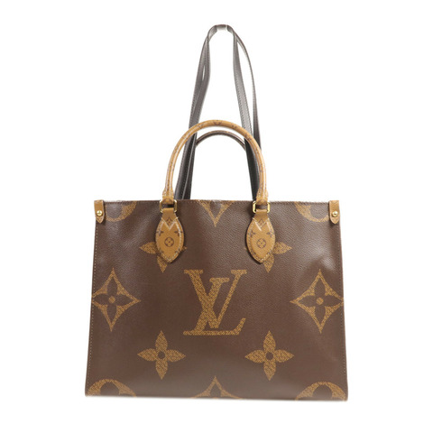 LOUIS VUITTON Monogram Giant On The Go MM金扣手挽肩背兩用袋