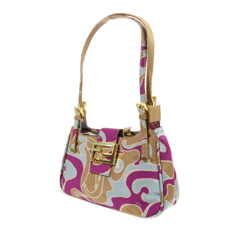 FENDI 帆布Vintage Baguette金扣肩背袋-2