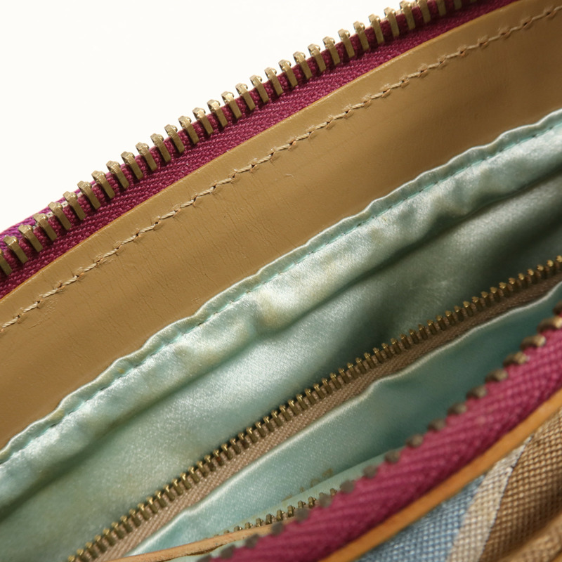 FENDI 帆布Vintage Baguette金扣肩背袋-12