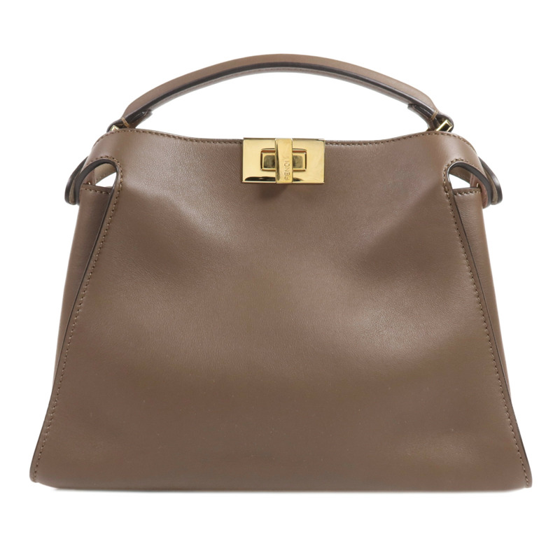 FENDI 牛皮皮革Peekaboo金扣手挽肩背兩用袋-1