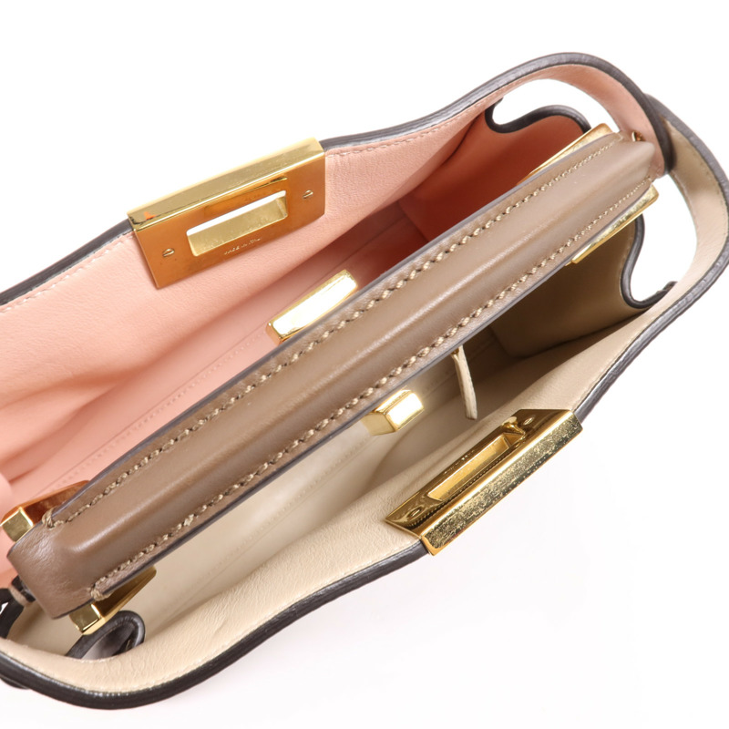 FENDI 牛皮皮革Peekaboo金扣手挽肩背兩用袋-4