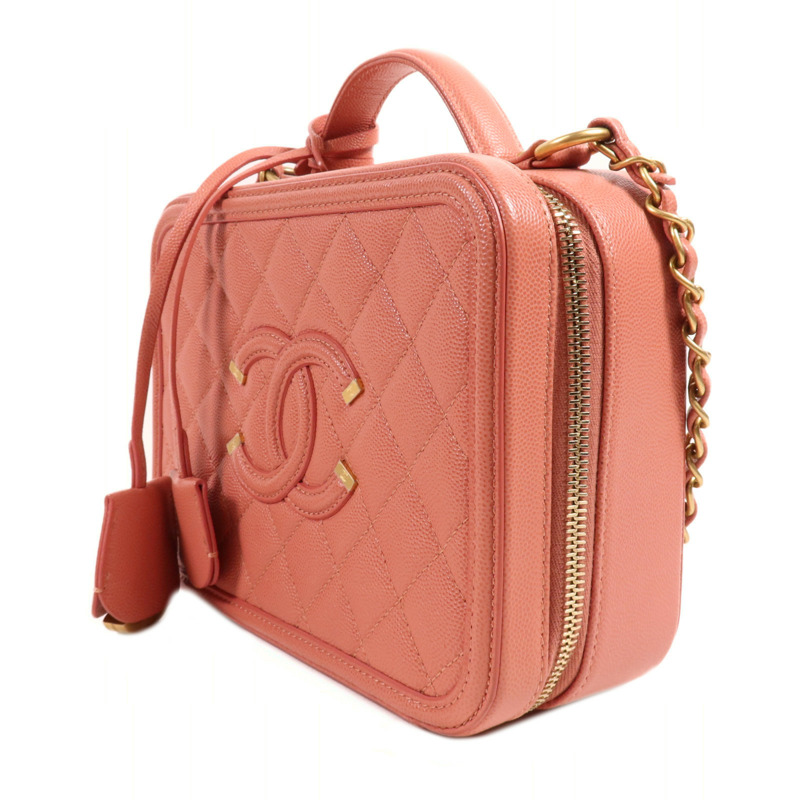 CHANEL 牛皮皮革Vanity Case金扣手挽肩背兩用袋-2
