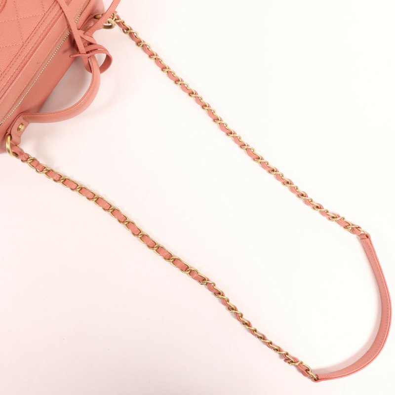 CHANEL 牛皮皮革Vanity Case金扣手挽肩背兩用袋-8