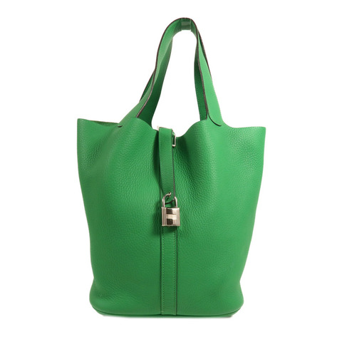 HERMES Clemence皮革Picotin GM銀扣手挽袋