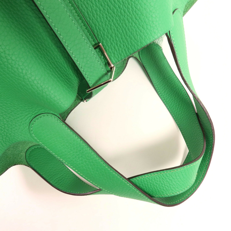 HERMES Clemence皮革Picotin GM銀扣手挽袋-7