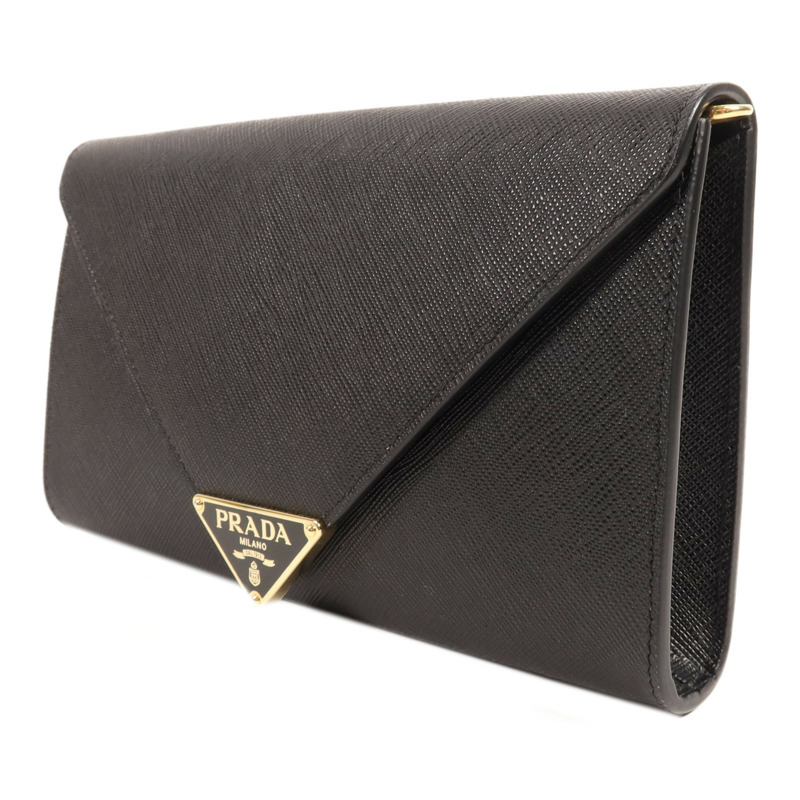 PRADA 牛皮皮革Chain Shoulder金扣鏈帶肩背袋-2