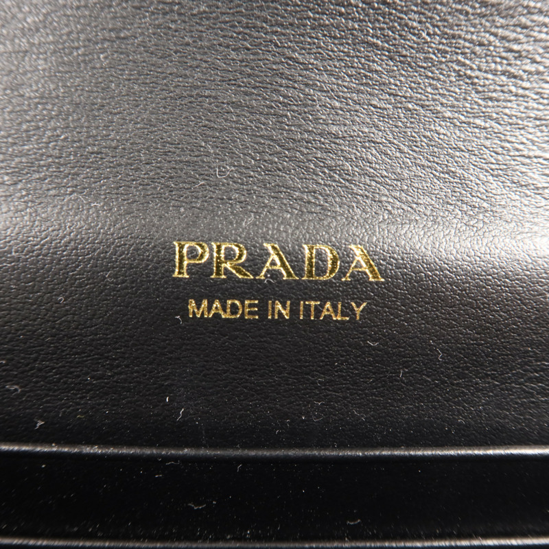 PRADA 牛皮皮革Chain Shoulder金扣鏈帶肩背袋-5