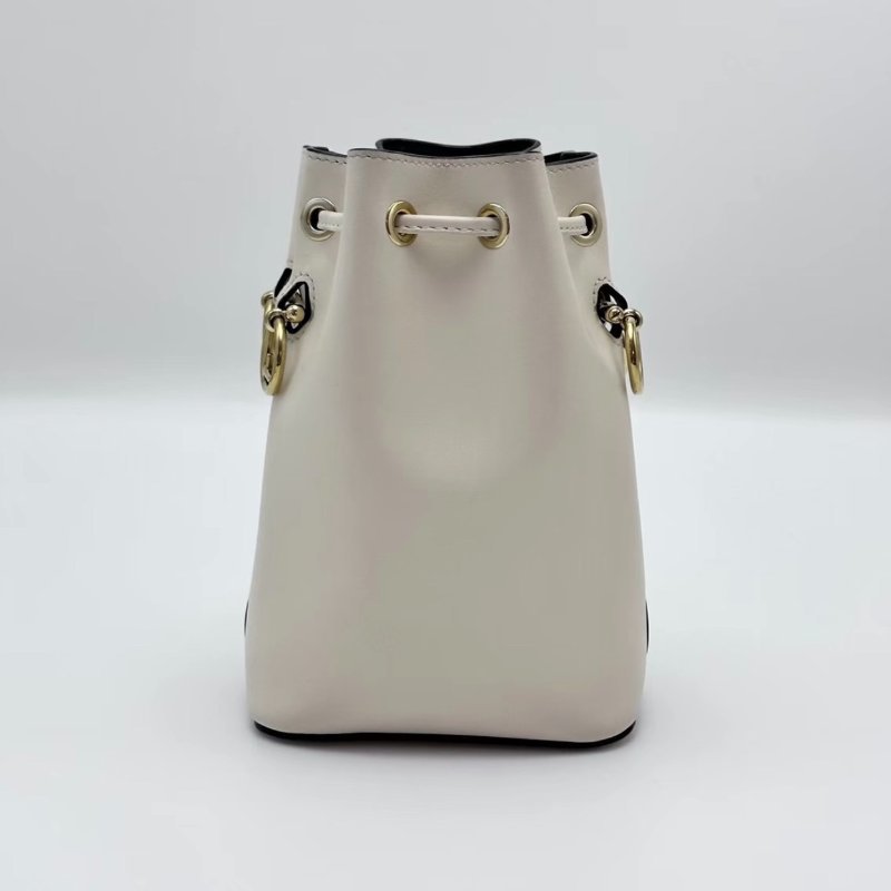 FENDI 白色MonTresor小水桶肩背斜背包 12*18*10 98新配件塵袋-5