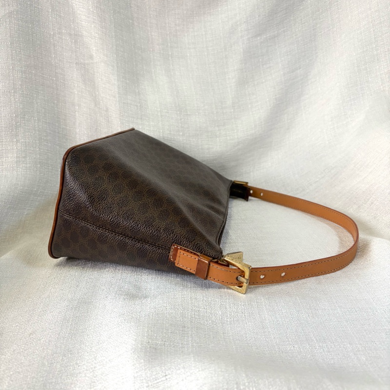 Celine 棕色凱旋門飯盒包 單肩包-3