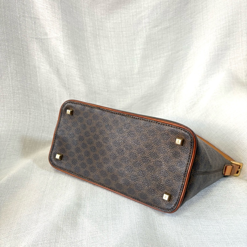 Celine 棕色凱旋門飯盒包 單肩包-5