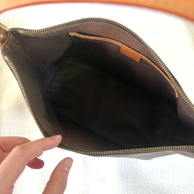 Celine 棕色凱旋門飯盒包 單肩包-10