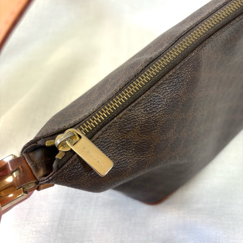 Celine 棕色凱旋門飯盒包 單肩包-14