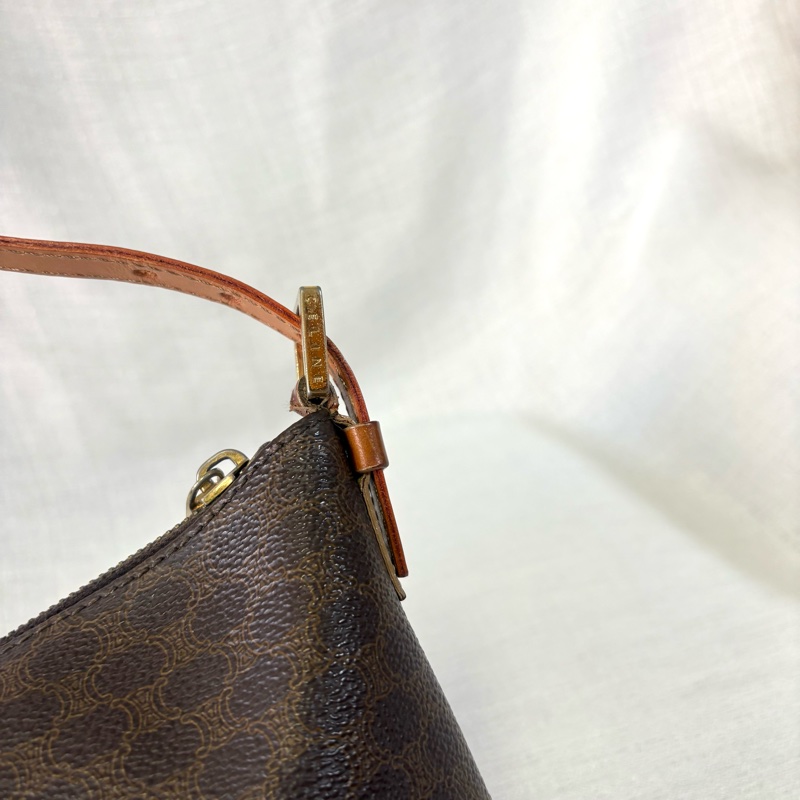 Celine 棕色凱旋門飯盒包 單肩包-16