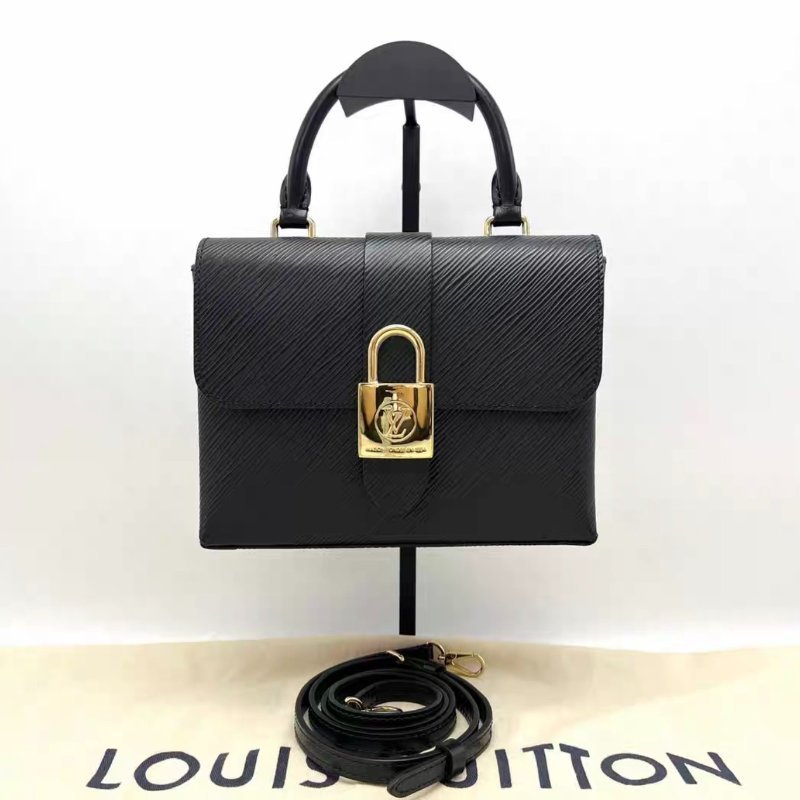 LV 黑金水波紋locky bb鎖頭包 21*16*8 98新配件塵袋-0