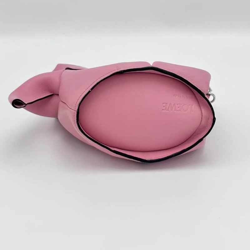 LOEWE 粉色小象造型牛皮肩背斜背包 12.5*16*9 98新配件塵袋-3