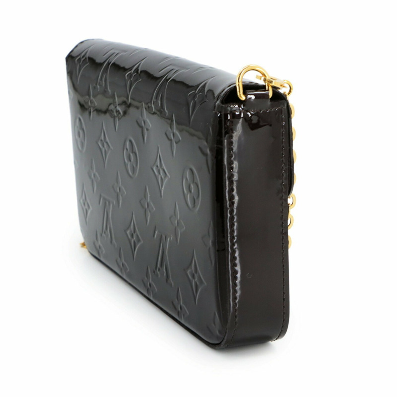 路易威登 Monogram Vernis Pochette Felicie 鏈條錢包,紫紅色皮革款,M61267-3