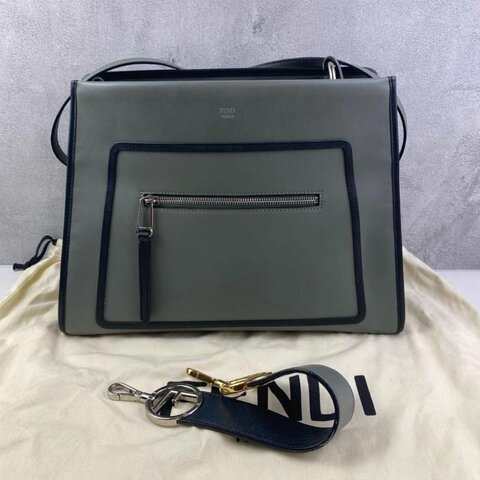 ️Fendi Runaway 深灰色牛皮中號托特包 99新 配件塵袋