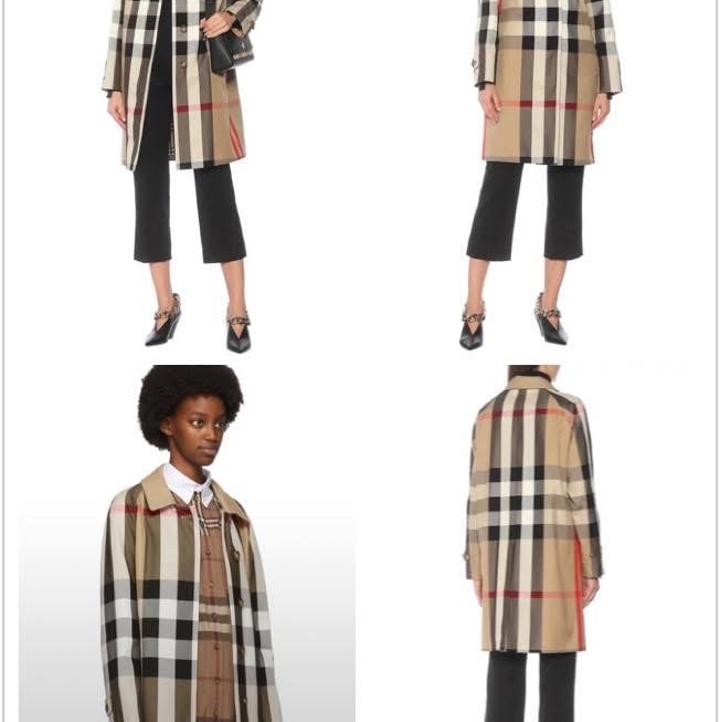 BURBERRY英國格紋卡姆登風衣UK6-0