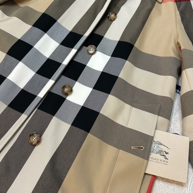 BURBERRY英國格紋卡姆登風衣UK6-8