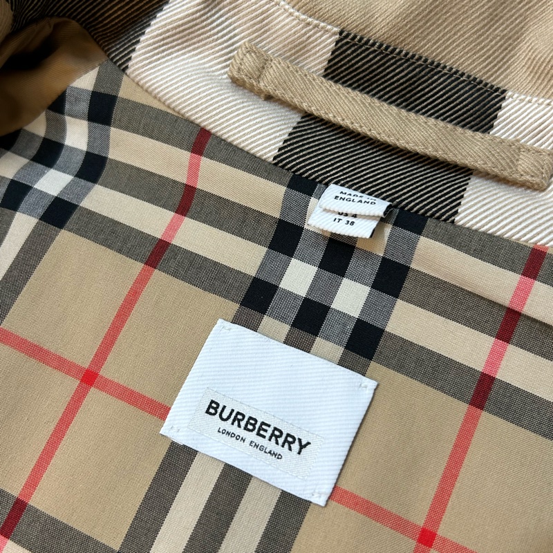 BURBERRY英國格紋卡姆登風衣UK6-14