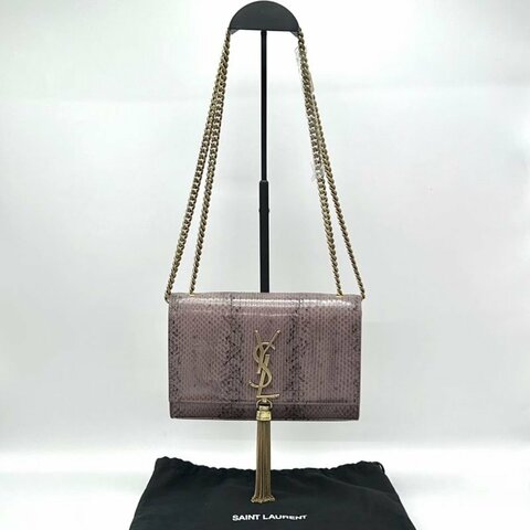 YSL 金扣蛇皮流蘇肩背斜背包20*13*5 98新配件塵袋