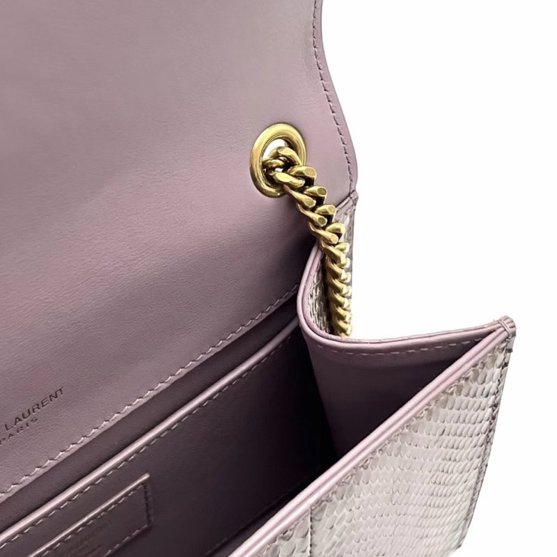 YSL 金扣蛇皮流蘇肩背斜背包20*13*5 98新配件塵袋-1