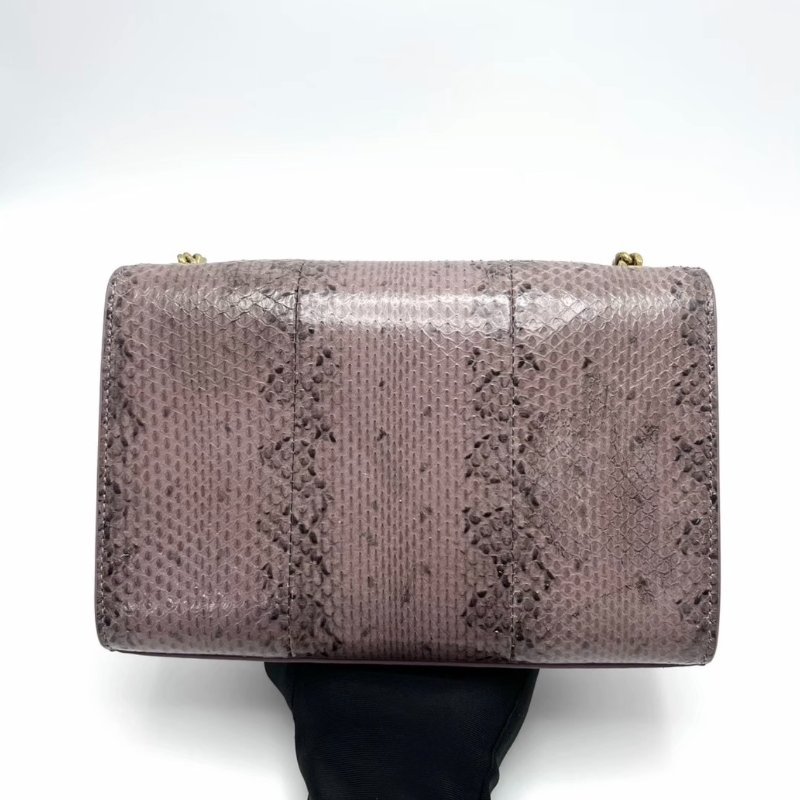 YSL 金扣蛇皮流蘇肩背斜背包20*13*5 98新配件塵袋-5