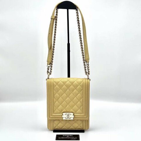 CHANEL 荔枝牛皮Leboy 鍊條包 16.5*20*6 98新配件保卡塵袋