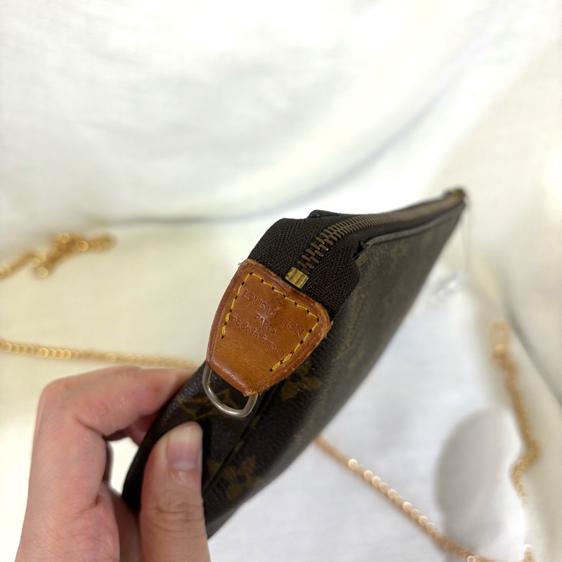 LV經典老花Monogram Pochette麻將包 單肩包-4