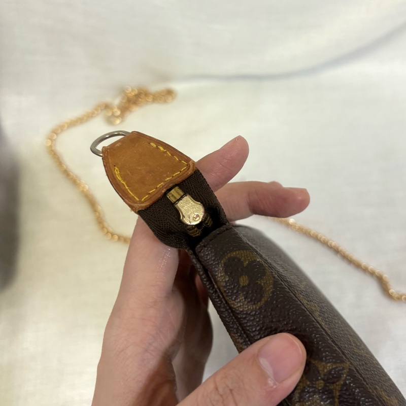 LV經典老花Monogram Pochette麻將包 單肩包-7